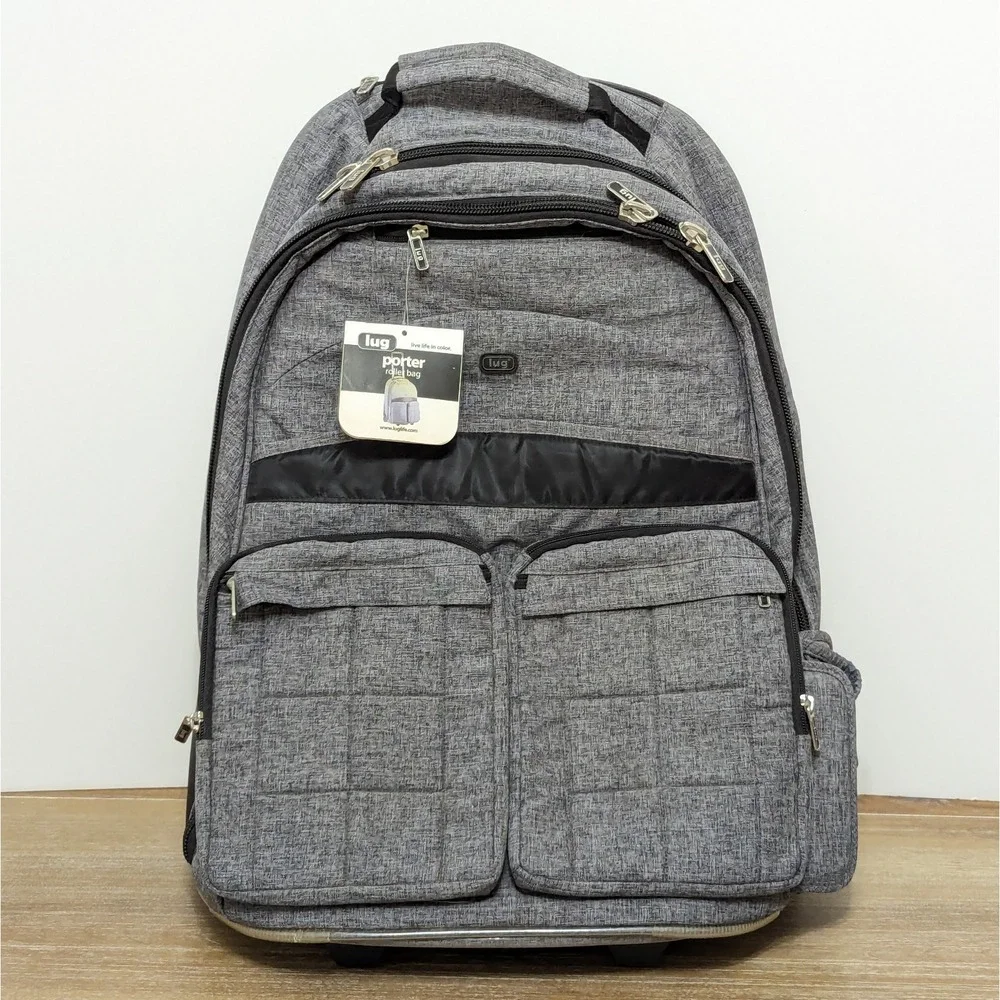 LUG Porter Wheelie Rolling Bag Travel Overnight Laptop Pockets New Old Stock